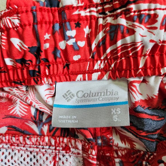 Columbia PFG Women's Red 50 UPF Rate Palm Tree Super Backcast Water Shorts XS - Picture 9 of 11